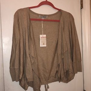 Cotton cashmere draped cardigan